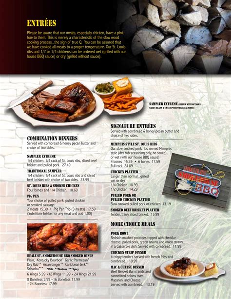 Beale Street Smokehouse Bbq Menu In Fenton Michigan Usa