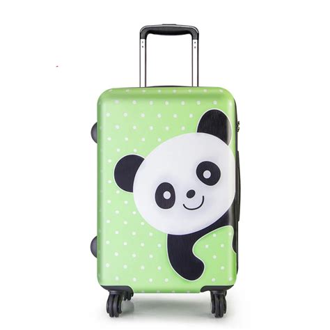 Beasumore Cute Bear Children Rolling Luggage Spinner Travel Bag 20 24 Inch Kids Suitcase Wheels