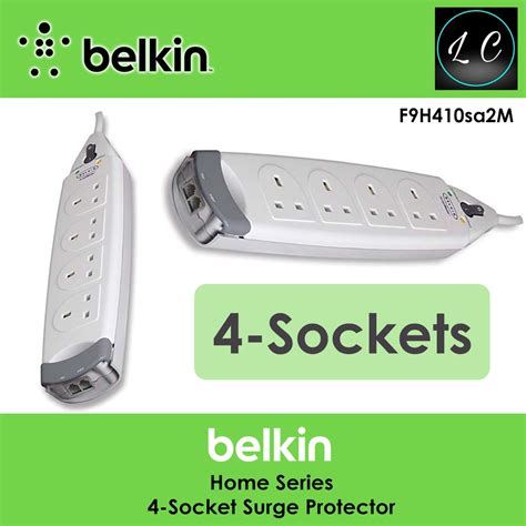 Belkin F9h410sa2m Home Series 4 Socket Surge Protector Way Ariel Protection 2M Sirim Extension