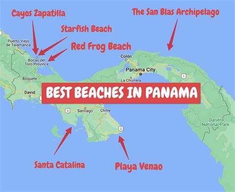 Best Beaches In Panama Map Alisia Blount