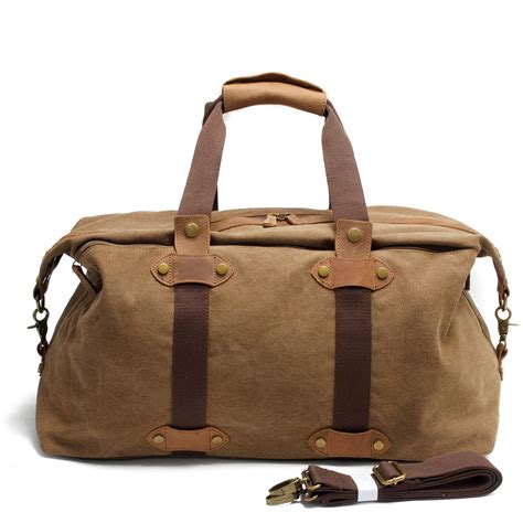 Best Canvas Leather Men Travel Bags Carry On Luggage Offer