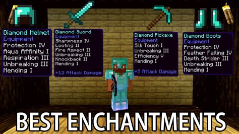 Best Enchantments In Minecraft Best Enchantments For Armor Sword