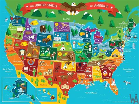 Best Places To Visit In Usa United States Map Wall Maps Tourist Map