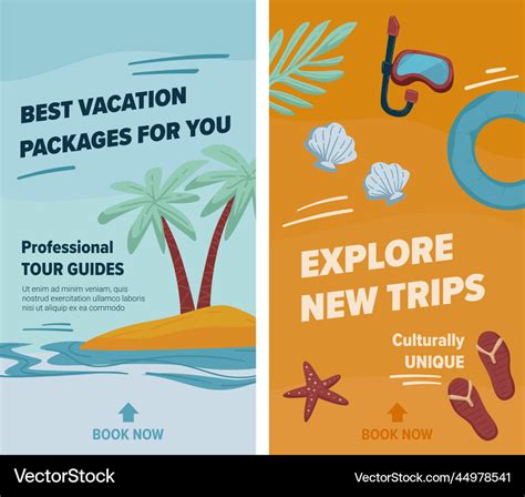 Best Vacation Packages For You Website Pages Stock Vector