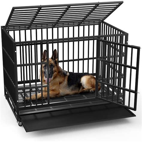 Bestpet 48 Inch Heavy Duty Dog Cage Large Dog Crate Strong Metal Dog