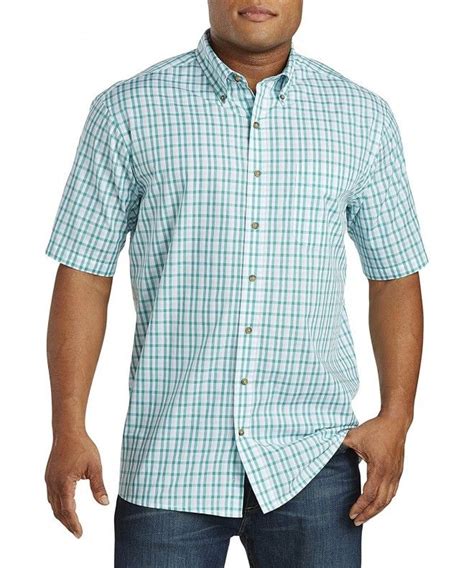 Big And Tall Easy Care Medium Check Sport Shirt Green Ce183o2r730 Shirts Sports Shirts