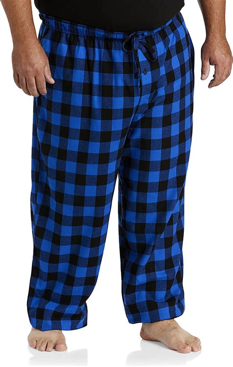 Big And Tall Essentials By Dxl Men Amp 39 S Plaid Flannel Lounge Pants Ivory Red White Plaid 4Xlt