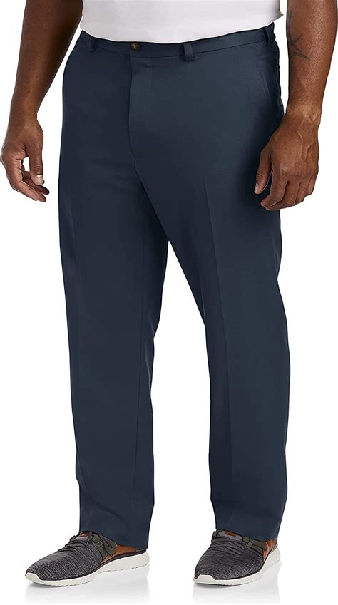 Big And Tall Essentials By Dxl Men S Microfiber Dress Pants Navy 50W