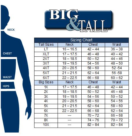 Big Men S Size Guide Large Tall Menswear