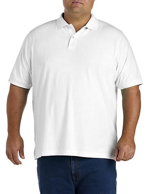 Big Tall Essentials By Dxl Men Amp 39 S Big And Tall Men Amp 39 S Jersey Polo Shirt White 4Xlt Walmart Com