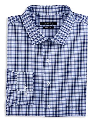 Big Tall Synrgy Performance Grid Patterned Dress Shirt Dxl