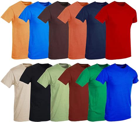 Billionhats 12 Pack Plus Size Men Cotton T Shirt Bulk Big Tall Short Sleeve Lightweight Tees 12