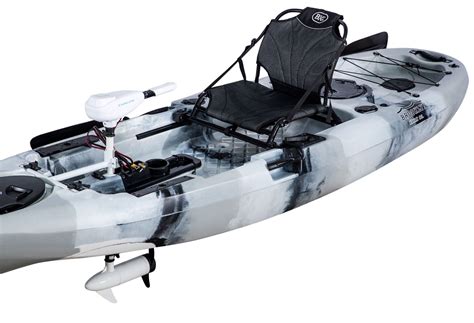 Bkc Pk11t Angler 10 5 Foot Sit On Top Solo Fishing Kayak W Trolling Motor Paddle And Upright