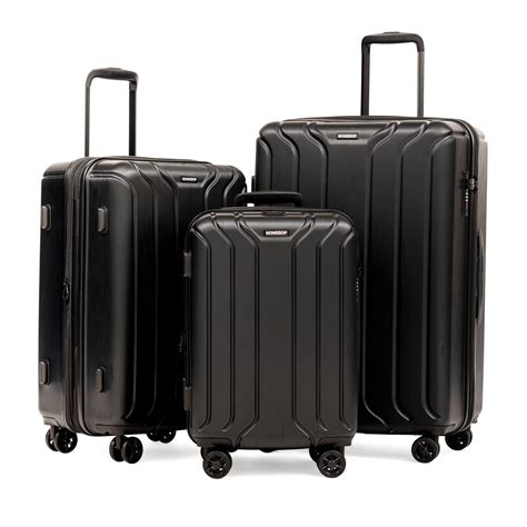 Black 3Pcs Luggage Set Hardside Spinner Suitcase With Tsa Lock 3 Size