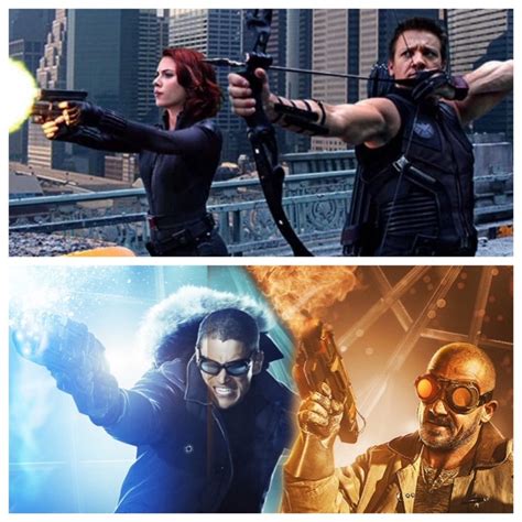 Black Widow Hawkeye Mcu Vs Heatwave Captain Cold Cw Battles