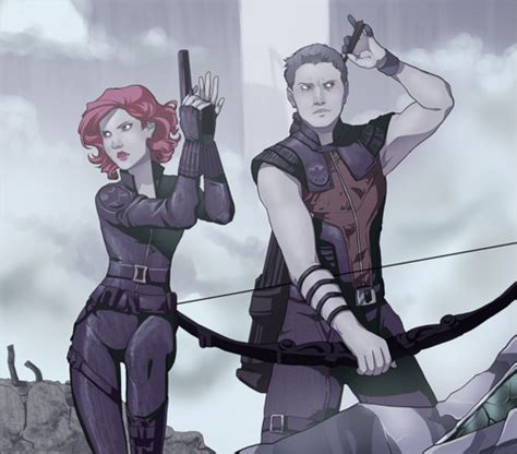 Black Widow Hawkeye The Avengers Fan Art 30812991 Fanpop