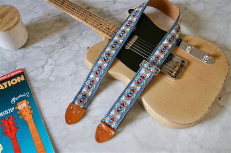 Blue Southwest Guitar Bass Hippie Strap Accessories Tom S Vintage