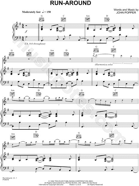 Blues Traveler Run Around Sheet Music