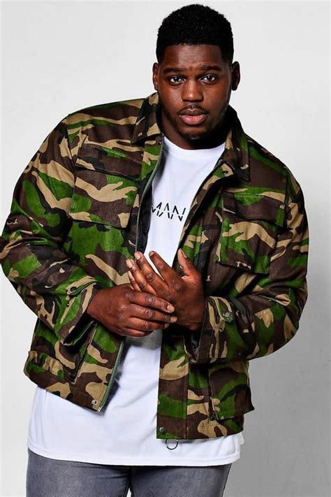 Boohoo Big And Tall Camo Field Jacket Outfits For Big Men Big Men