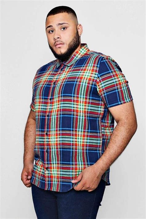 Boohoo Big And Tall Multi Check Short Sleeve Shirt Mens Fashion Urban Clothes Short Sleeve Shirt