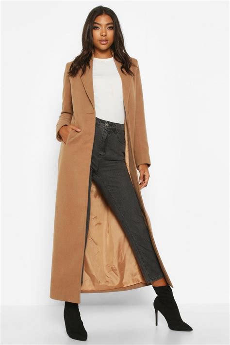 Boohoo Tall Full Length Wool Look Coat