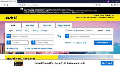 Book Flight Tickets Online With Low Fare Airline Spirit Airlines Spirit Airlines Spirit