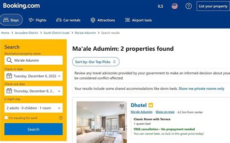 Booking Com Introduces Travel Warnings For Israeli Palestinian West