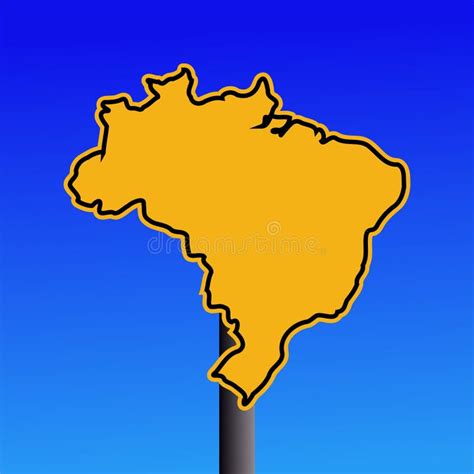 Brazil Map Warning Sign Stock Vector Illustration Of Notice 4211951