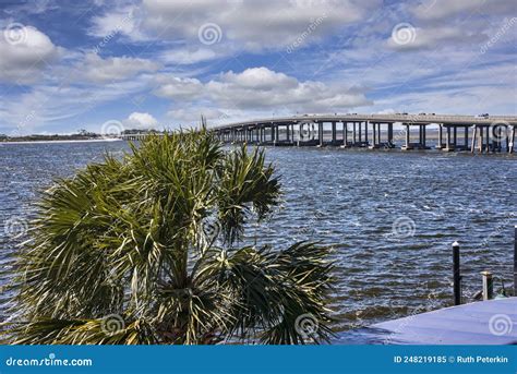 Bridge Over Water In The Panhandle Of Destin Florida Stock Image