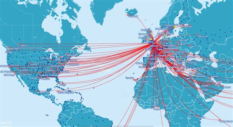 British Airlines Route Map