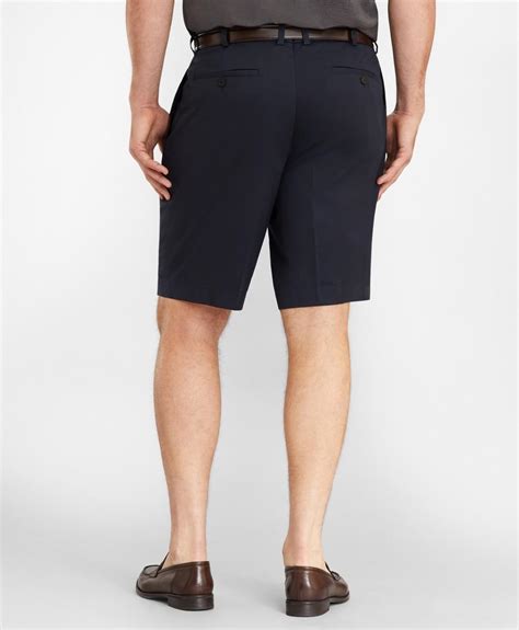 Brooks Brothers Cotton Big Amp Tall Pleat Front Stretch Advantage Chino Shorts In Navy Blue For