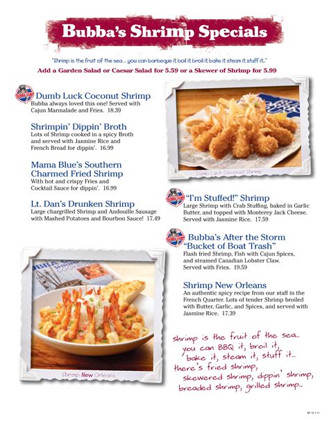 Bubba Gump Menu Pdf