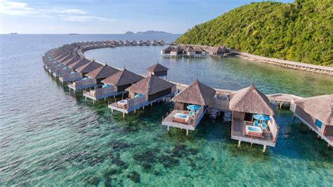 Bungalows Resort Beach Over The Water Huma Island Resort And Spa In Palawan Philippines