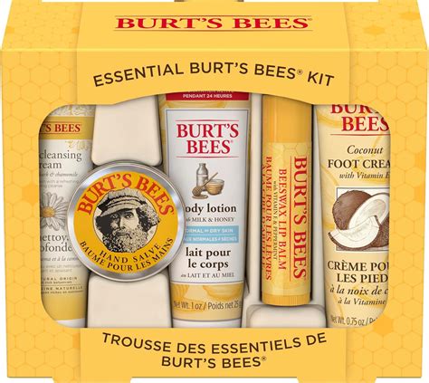 Burt S Bees Essential Gift Set Lip Balm Hand Salve Body Lotion Foot