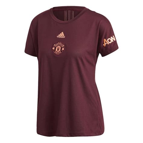 Buy Adidas Womens Mufc Manchester United Travel T Shirt Maroon