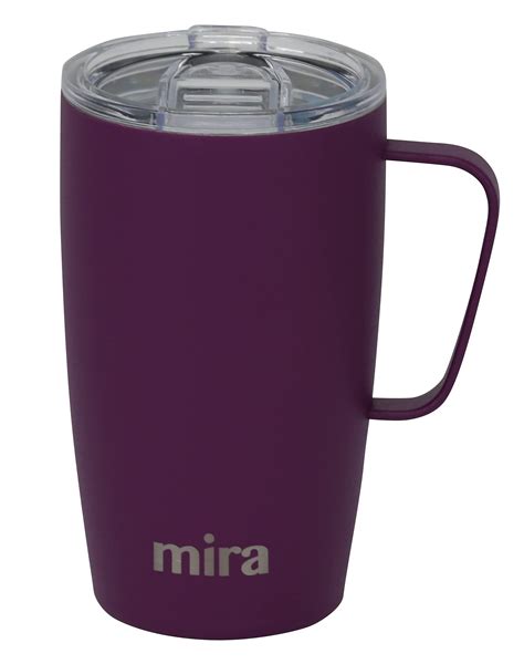 Buy Mira Modern Travel Coffee Mug Cup With Handle And Lid 18Oz Simple