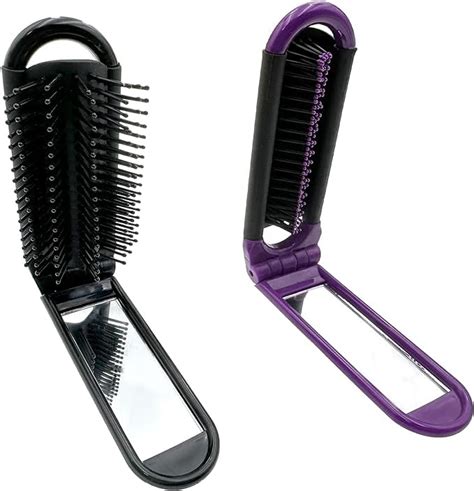 Buy Riveira 2Pcs Travel Hair Brush With Mirror 2 Pack Folding Hair