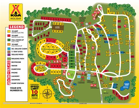 Campground Site Map Acadia National Park Camping Koa Campgrounds