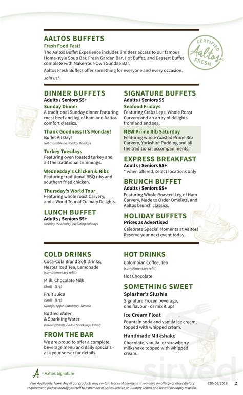 Canad Inns Destination Centre Transcona Menu In Winnipeg Manitoba Canada