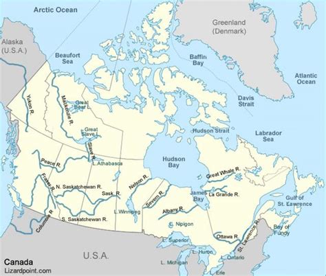 Canada Water Map Canada Waterways Map Northern America Americas