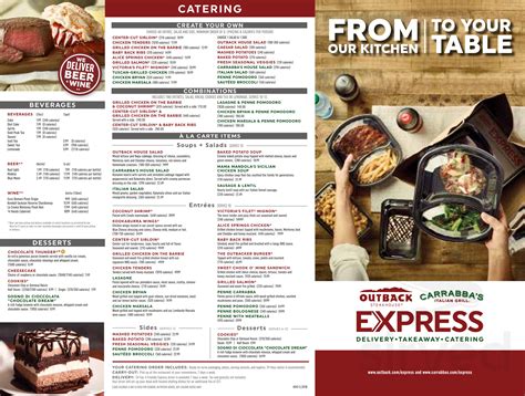 Carrabba S 10 Take Home Menu