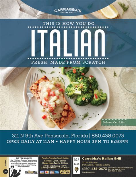 Carrabba S Italian Grill Downtown Pensacola Pensacola The Menu Mag