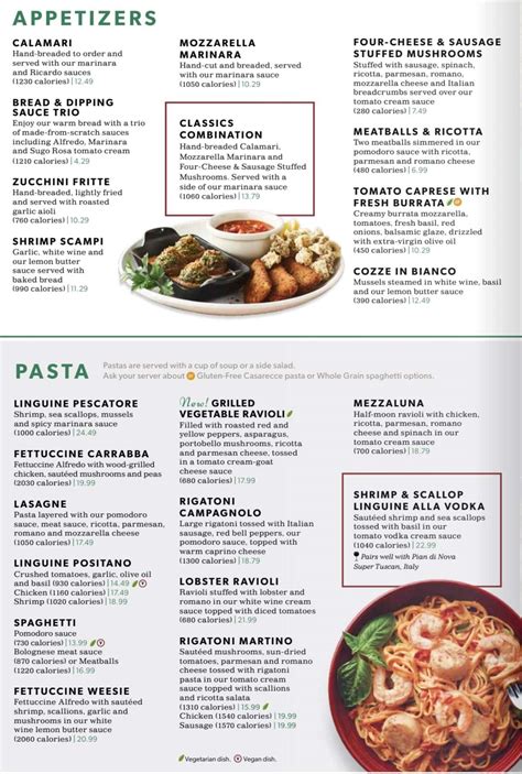 Carrabba S Italian Grill Menu With Prices Updated February 2024