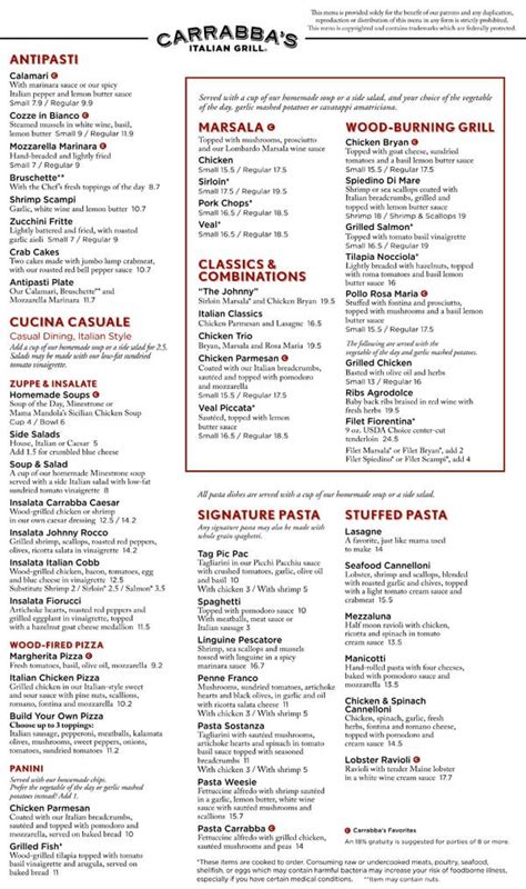 Carrabba S Menu