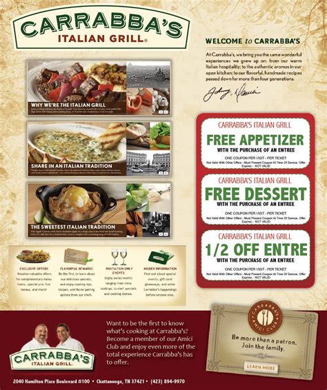 Carrabba S To Go Menu