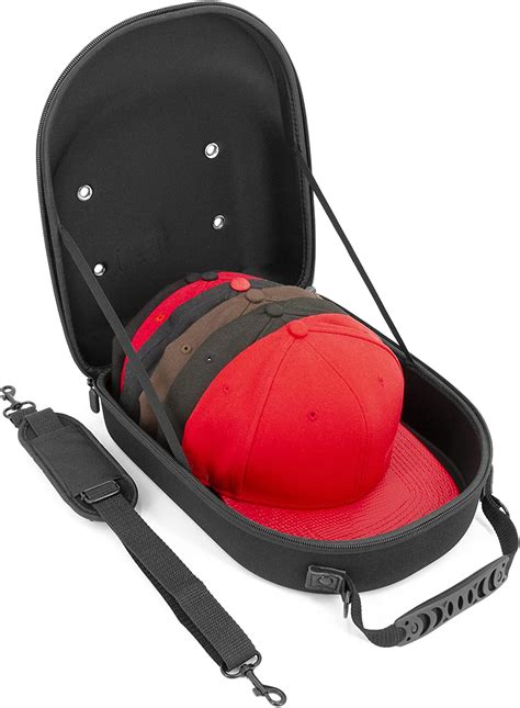 Casematix Hat Travel Case For Up To 6 Baseball Caps With Hard Shell