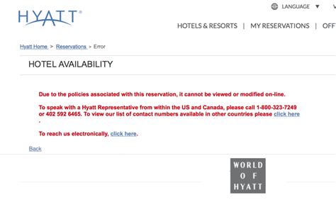 Caution Watch Out For This Message When Making A Hyatt Reservation Live And Let Amp 39 S Fly