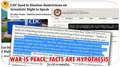 Cdc Our Facts Are No More Than Hypotheses Later Revised Or Rejected Altogether Silview Media