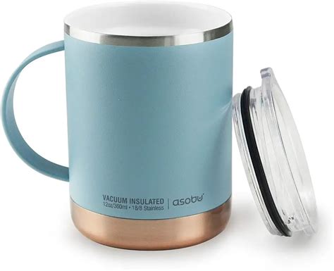 Ceramic Lined Travel Mug With Handle Large Glass Mugs With Handle Double Wall Coffee Cups 8Oz