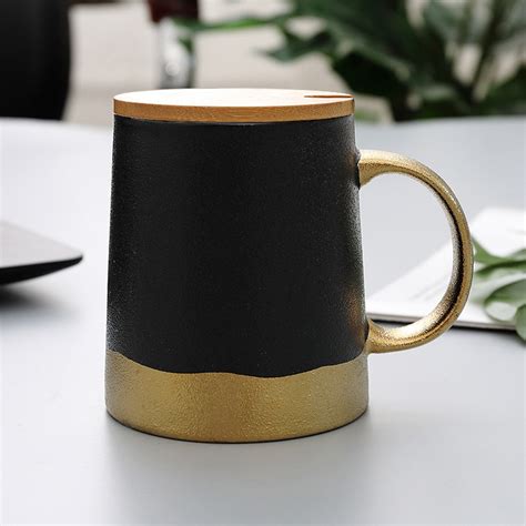 Ceramic Travel Coffee Mugs With Lid 380Ml Creative Ceramic Coffee Mug